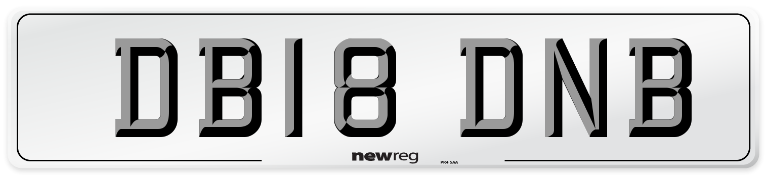 DB18 DNB Number Plate from New Reg